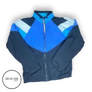 Cheetah Men's Vintage Full Zip Windbreaker Jacket Size Medium Black&blue